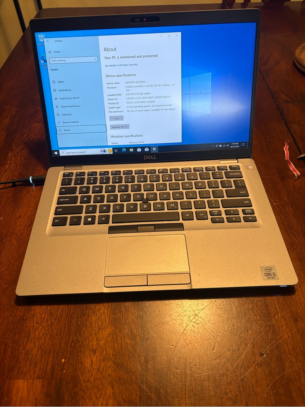 Dell Silver and Black 14" Business Laptop with Numeric Keyboard Layout